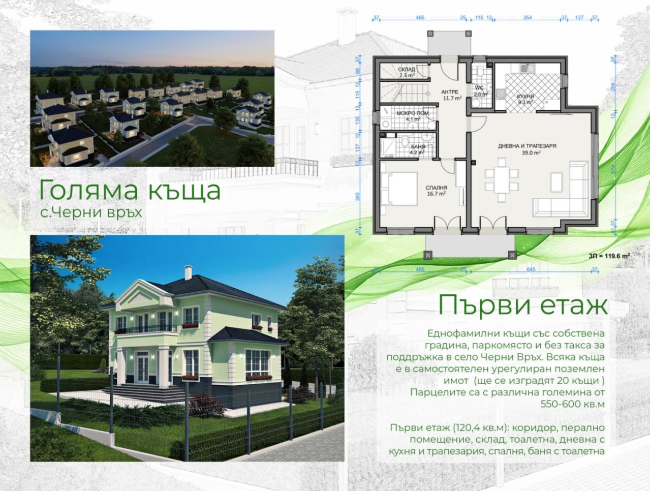 Отдельно стоящий дом с большим двором и четырьмя спальнями – село Черни-Врых